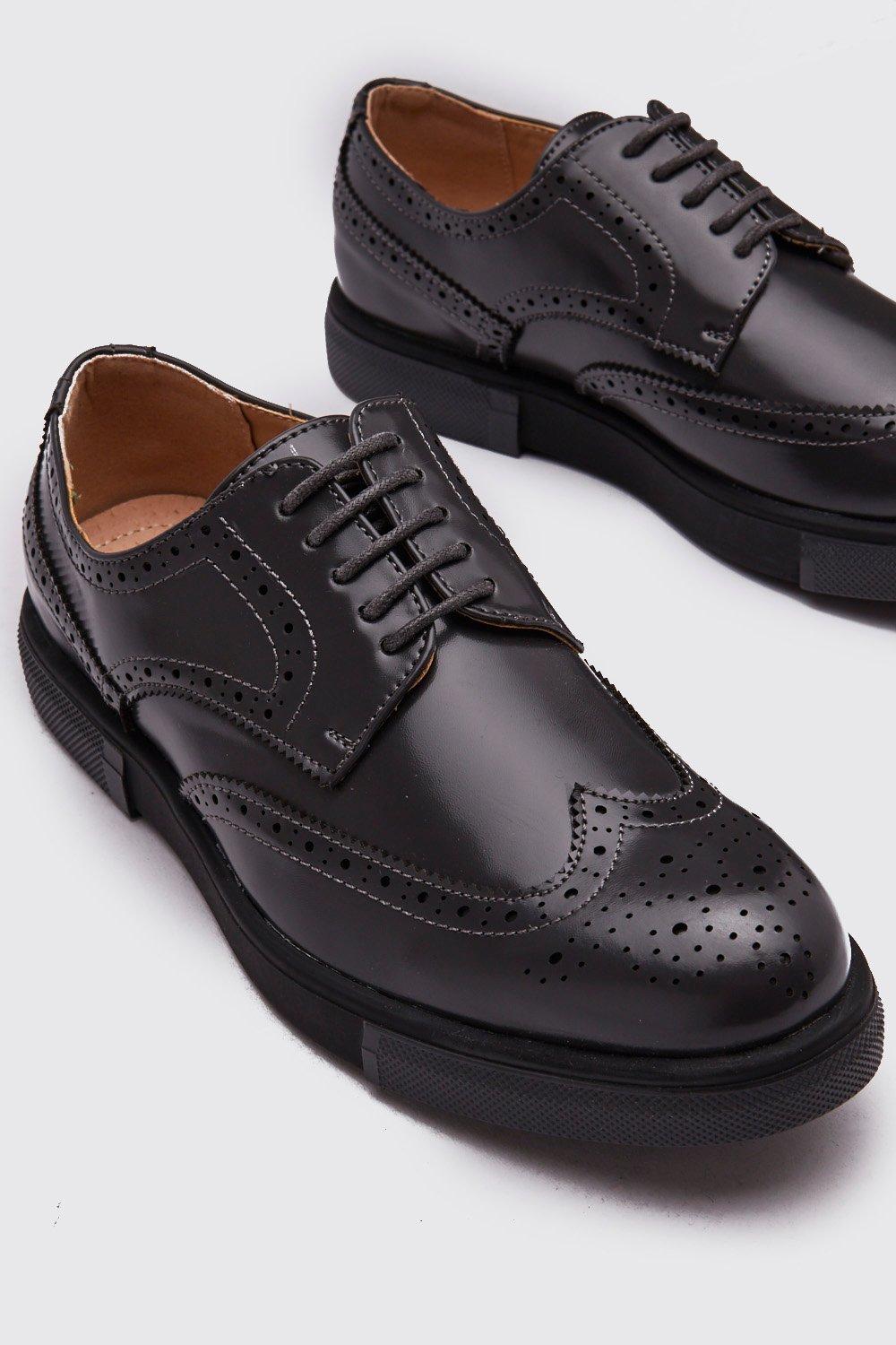 Lace Up Brogue Trainers boohoo NO